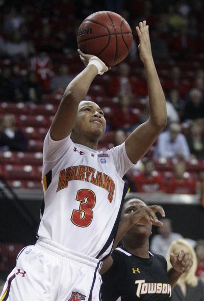 Freshman Brene Moseley of No. 10 Maryland burned Towson for 26 points. (Associated Press)