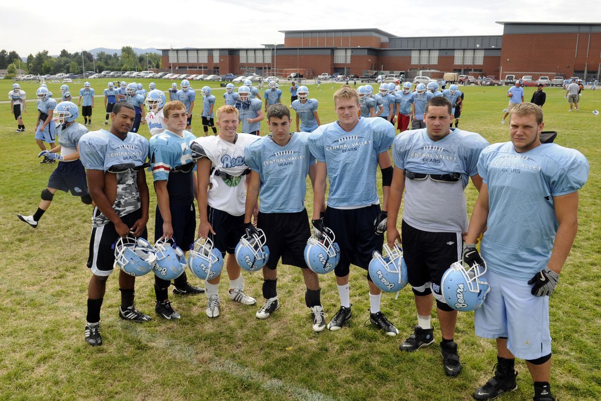 Central Valley’s senior leaders are the nucleus of this year’s Bears team according to head coach Rick Giampetri. From left: Brandon Garcia,  Ryan Nungester, Nick Lawrence,  Colton Sdao,  Kevin Stanley,  Billy Rowell  and Branson Schmidt.  (J. BART RAYNIAK)