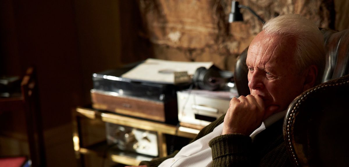 This image released by Sony Pictures Classics shows Anthony Hopkins in a scene from "The Father."  (Sean Gleason)