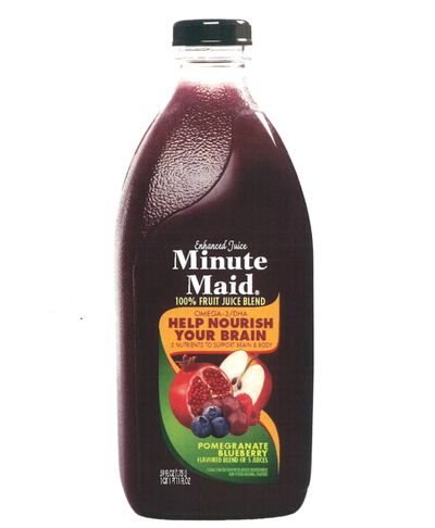 This photo used in an exhibit filed in the Supreme Court case shows a bottle of Minute Maid Pome- granate Blueberry beverage, which consists of 99 percent apple and grape juice. (Associated Press)