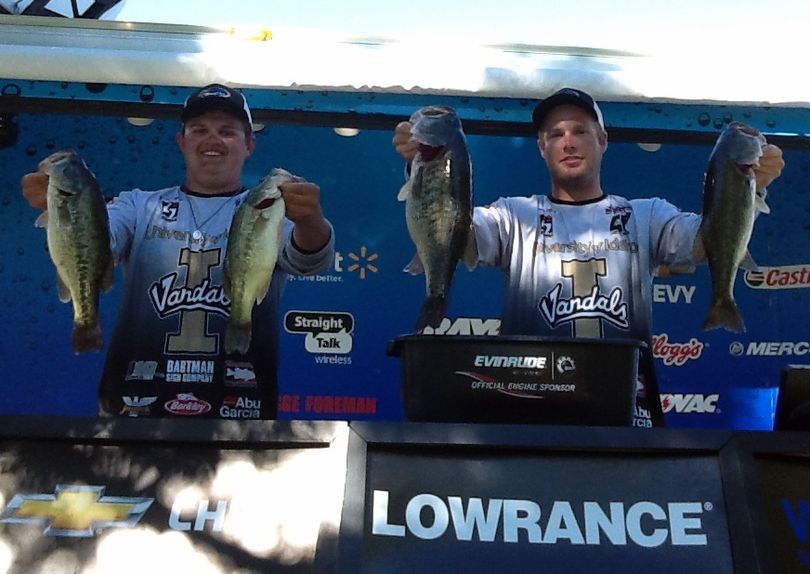 Tanner Mort of Moscow and Austin Turpin of Coeur d'Alene earned the University of Idaho Bass Fishing Club $4,000 by winning the FLW Collegiate Western Invitational at Clear lake on Oct. 11 and 12.