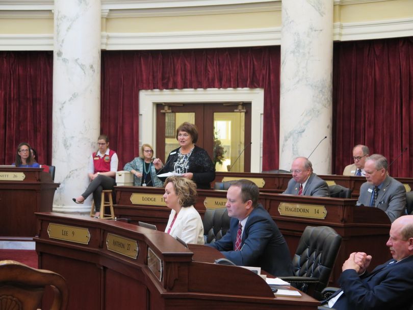 Sen. Patti Anne Lodge, R-Huston, speaks in favor of SB 1206 in the Senate on Tuesday (Betsy Z. Russell)