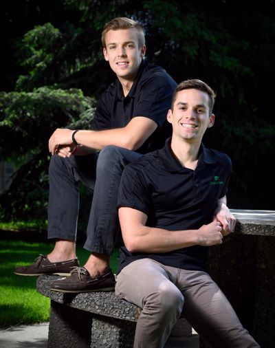 Gonzaga graduates Nick McLain and Zach Duffy created Oddjobbers, a web-based platform that connects people with college students to complete odd jobs. (COLIN MULVANY/THE SPOKESMAN-REVIEW)