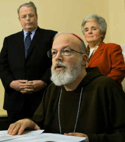 
Boston Archbishop Sean O'Malley speaks at a news conference Thursday in Boston's Brighton section.
 (Associated Press / The Spokesman-Review)
