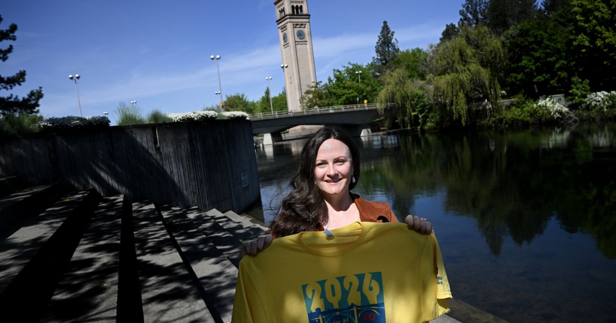 ‘A little piece of Spokane history’: Meet the woman who designed the 50th Bloomsday finisher shirt