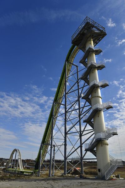 Schlitterbahn’s  Verruckt speed slide/water coaster in Kansas City, Kan., shown in 2013. (Jill Toyoshiba / Associated Press)