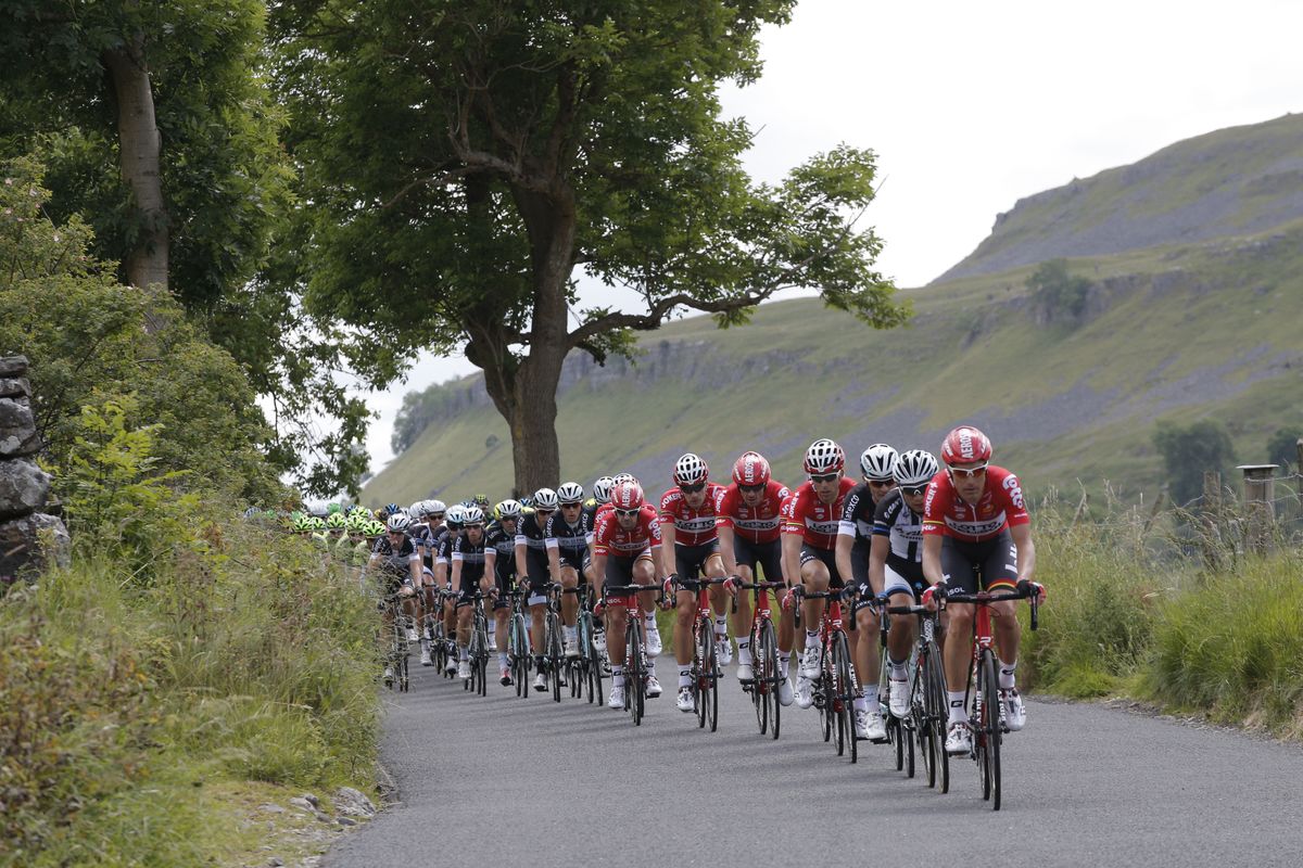 Riders opened the first stage of the Tour de France cycling race in Leeds and finished in Harrogate, England. (Associated Press)