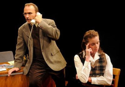 
Played by Los Angeles-based actors John Henry Whitaker and Piper Gunnarson, professor John and student Carol get their signals crossed in the David Mamet play 