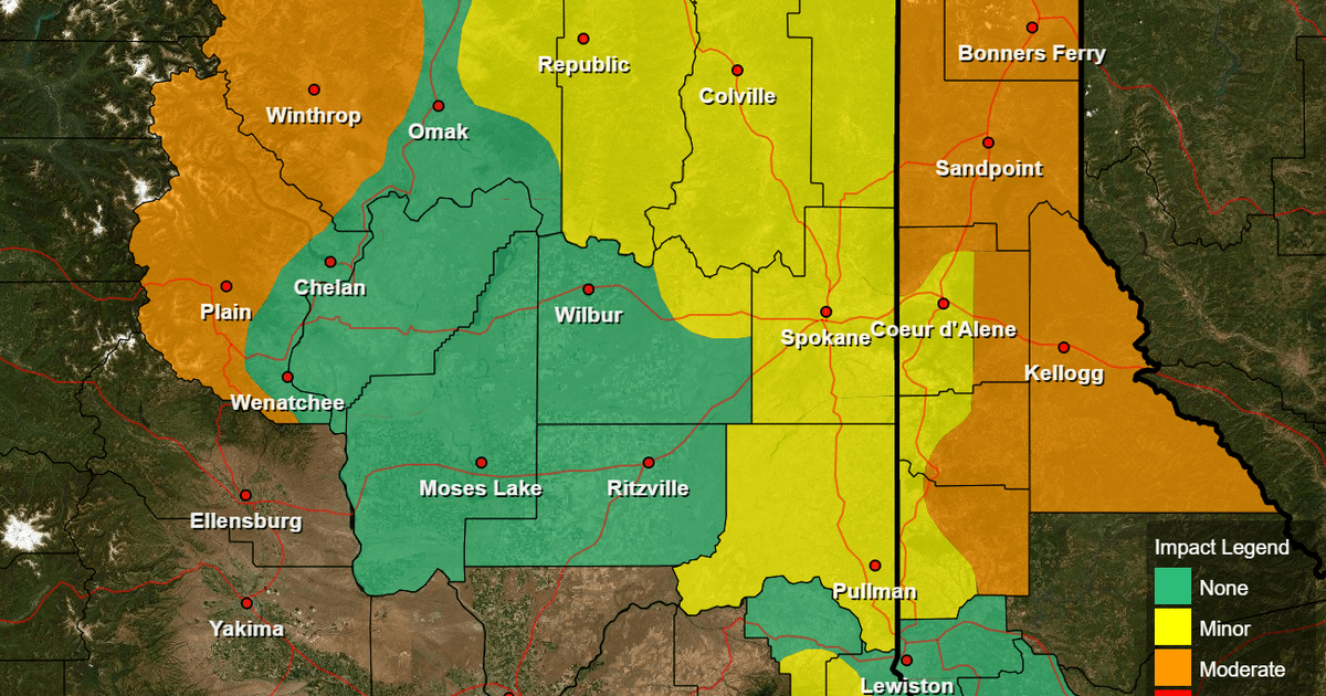 Heavy snowfall expected in Cascade mountains, Idaho Panhandle on Monday