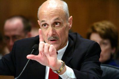 
U.S. Homeland Security Secretary Michael Chertoff testifies Wednesday before a Senate committee  investigating the federal government's response to Hurricane Katrina. 
 (Associated Press / The Spokesman-Review)