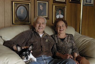 Morris and Doris Little met on a blind date, and as luck would have it, they’ve been married for 66 years and counting. The only thing luckier than that fateful night is “Lucky,” the dog, who joined them for this photo.  (J. BART RAYNIAK / The Spokesman-Review)