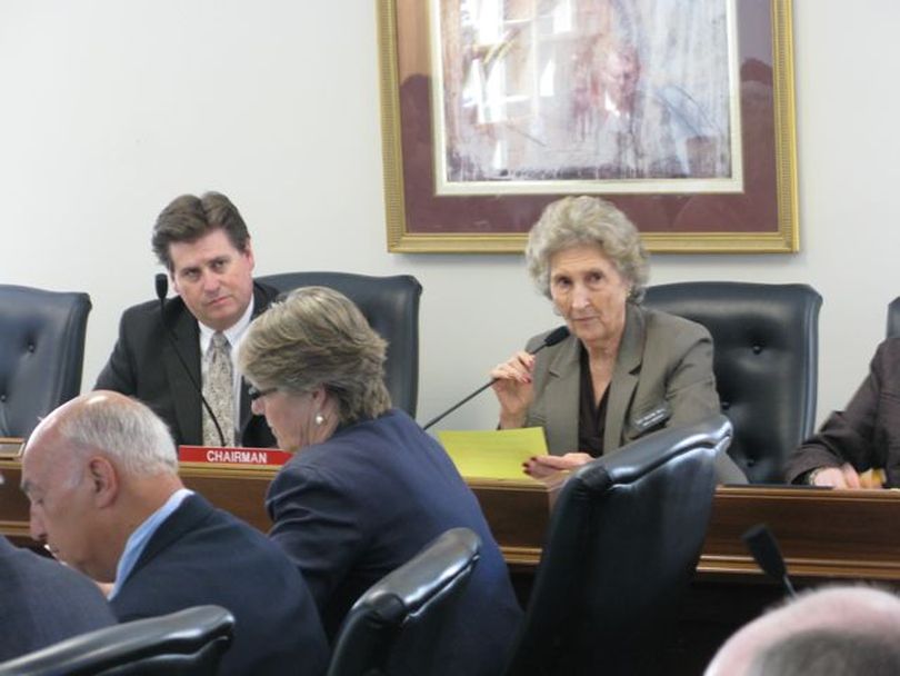 Rep. Maxine Bell, R-Jerome, right, presides over a meeting of the Joint Finance-Appropriations Committee on Thursday afternoon. At left is her co-chair, Sen. Dean Cameron, R-Rupert. (Betsy Russell / The Spokesman-Review)