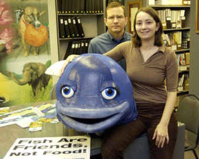 
Bruce Friedrich and Karin Robertson are seen Friday at PETA headquarters in Norfolk, Va. 
 (Associated Press / The Spokesman-Review)