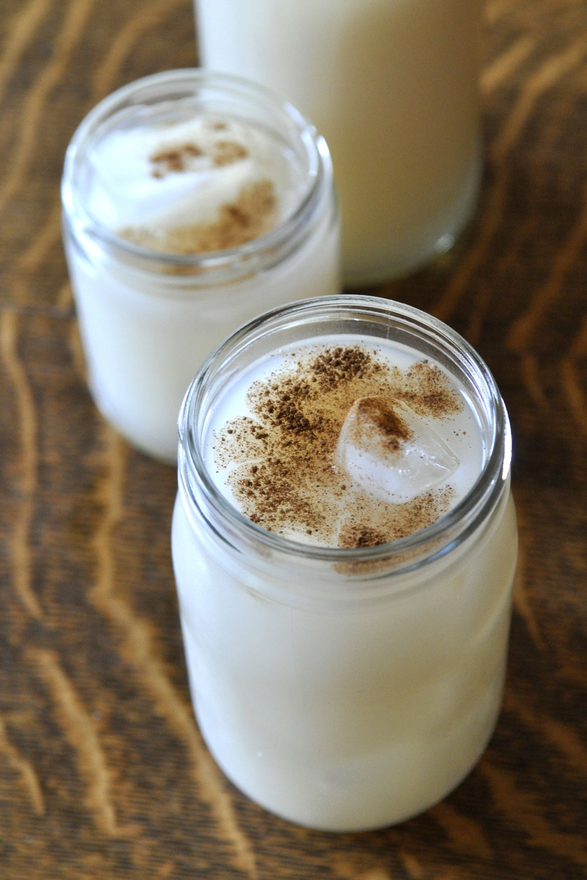 Horchata, made from water and rice, is served over ice, sweetened with sugar and scented with vanilla and ground cinnamon. (Adriana Janovich)