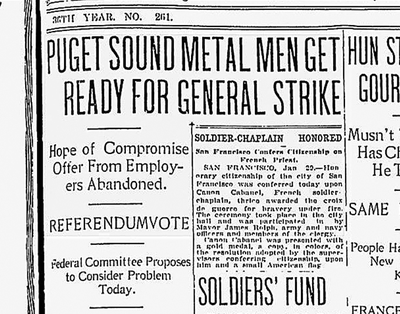 The Puget Sound area was bracing for the biggest labor crisis in its history: a general strike, The Spokesman-Review reported on Jan. 30, 1919. (Spokesman-Review archives)