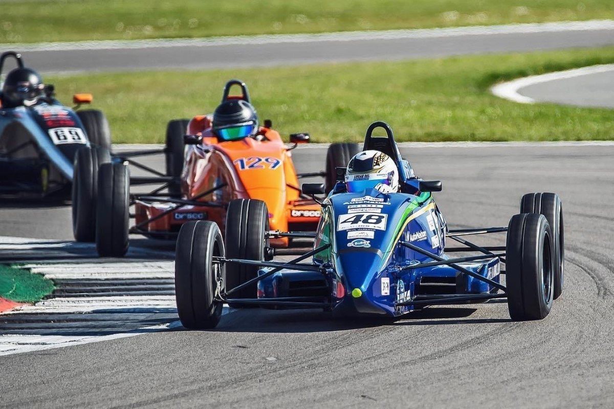 Gabe Tesch, 19, recently went to England to compete as a race car driver after his diagnosis with brain cancer. (Courtesy)