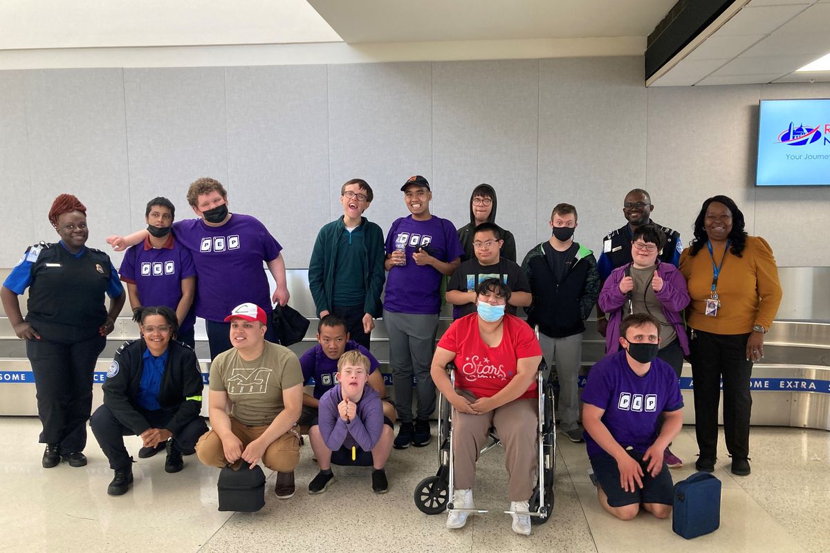The TSA invited the Arlington students to practice going through the airport and boarding a plane. MUST CREDIT: Annie Vincent.  (Annie Vincent/Handout)