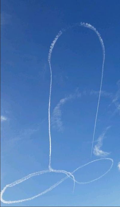 A Navy plane drew this picture in the sky over Okanogan County on Thursday, Nov. 16, 2017. (Facebook)