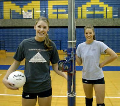 
Alexis, left, and Emma Olgard stand tall for a Mead team seeking its fifth straight state title. 
 (Dan Pelle / The Spokesman-Review)