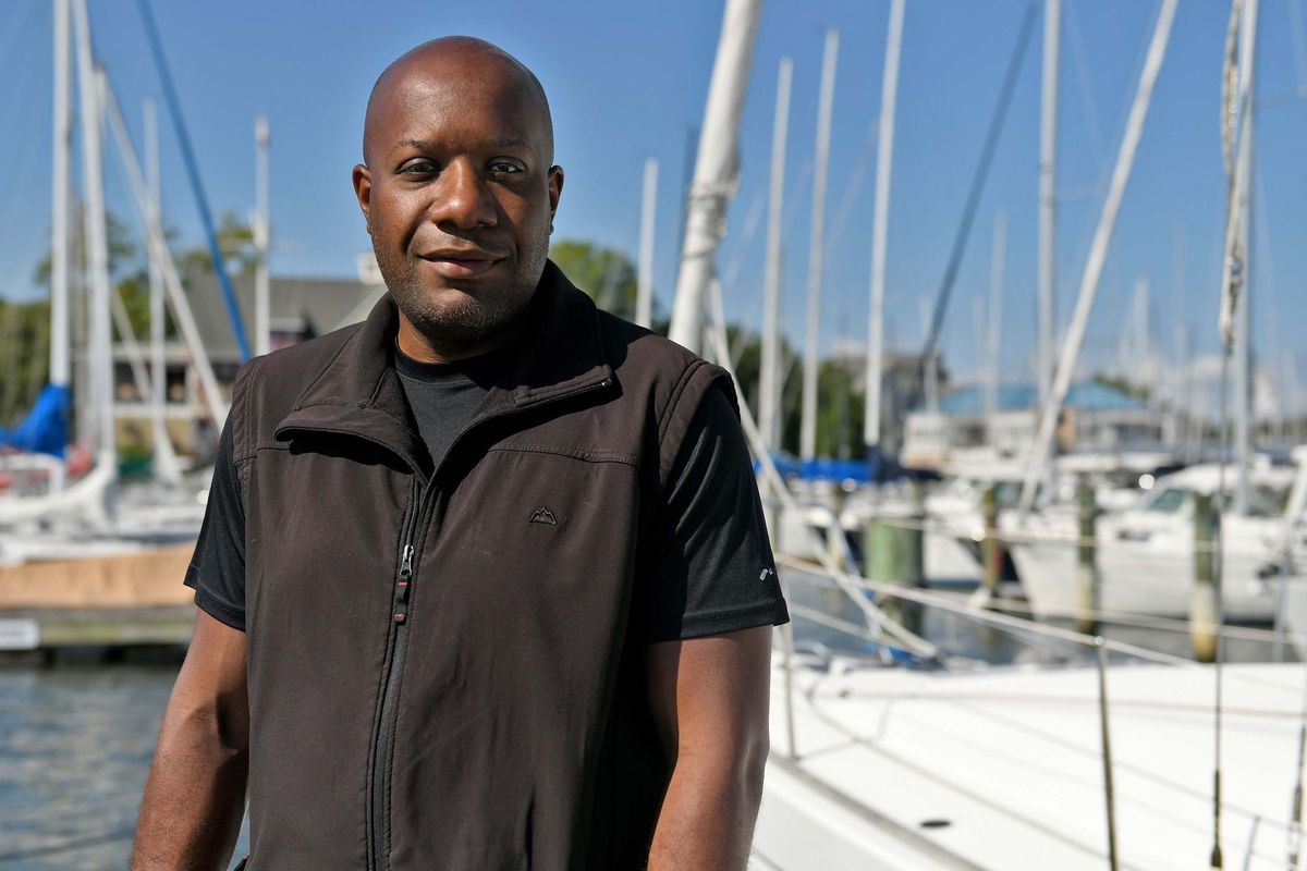 Captain Donald Lawson will attempt to become the first Black person to sail solo nonstop around the world and the fastest American to do so. Lawson, who is from Baltimore, is shown Sept. 9 in Annapolis, Maryland.  (Kim Hairston/Baltimore Sun/TNS)