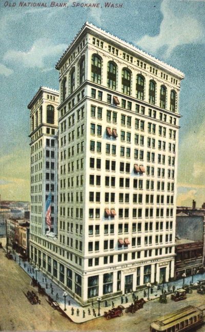 The 1910 Old National Bank building today is known as the U.S. Bank building.