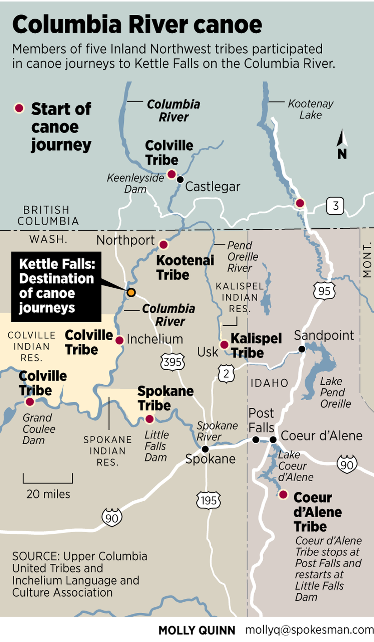 Tribes end canoe journey at Kettle Falls, celebrate hope of salmon’s