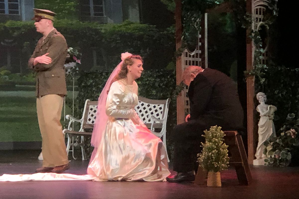 The cast of Shakespeare Coeur d’Alene’s “Much Ado About Nothing” rehearses ahead of their production this weekend. (Courtesy)