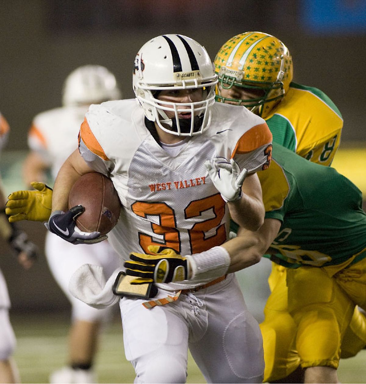 West Valley’s Dylan Ellsworth breaks through the Lynden defense.Special to  (Patrick Hagerty Special to)