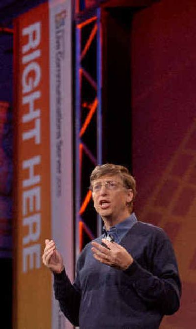 
Microsoft Corp. Chairman Bill Gates announces new software Tuesday from its 