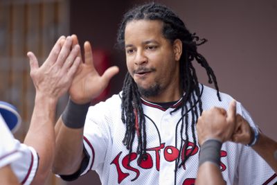 Manny Ramirez went 0 for 2 for the Isotopes on Tuesday.  (Associated Press / The Spokesman-Review)