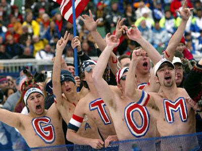Skier Tom Rothrock had plenty of dedicated supporters at Salt Lake City's Winter Olympics in 2002.
(File/Associated Press / The Spokesman-Review)