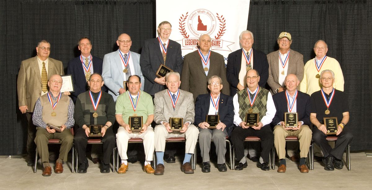 The 1959 Kellogg state AAA basketball champs are, front row, from left: Don Zimmerman, Chris Milionis, Louie Jennings, coach Ed Hiemstra, faculty representative and team scorekeeper Ray Faraca, Bernard Blondeau, Keith Kilimann, Frank Winiarski; back row: manager Sam Cummings, Ron Shreve, Ron Jarvey, Rodney Kamppi, Gary James, Rich Porter, Jeff Wombolt, Dennis Seagraves. Courtesy of John Nishioka/Nish’s Photo (Courtesy of John Nishioka/Nish’s Photo / The Spokesman-Review)