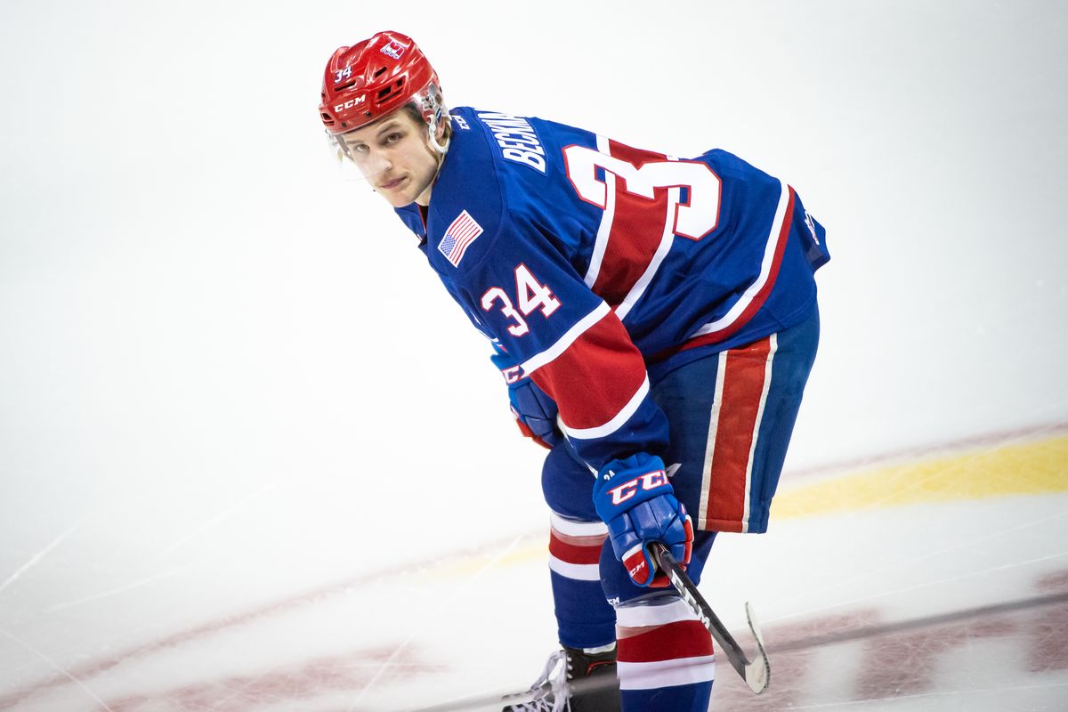 Spokane’s Adam Beckman was Western Hockey League Player of the Year last season, leading the league with 48 goals, 107 points.  (Libby Kamrowski)