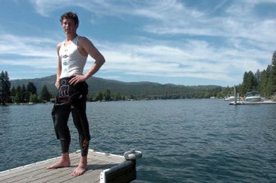 
Cameron Chesnut  does a portion of triathlon training on the Spokane River. He gave up his ambitions to make the Olympic team to concentrate on Ironman events. 
 (Jesse Tinsley / The Spokesman-Review)