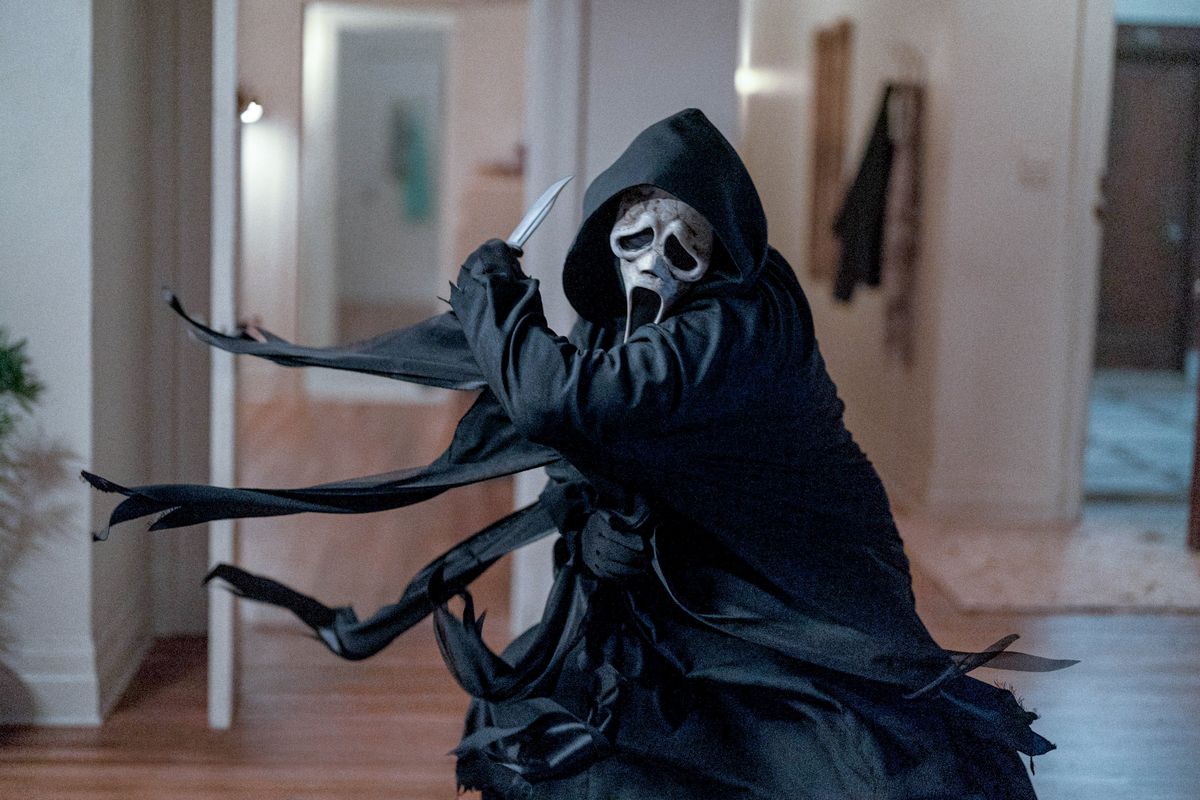 The Ghostface killer – or at least one of them – in “Scream VI.”  (Paramount Pictures)