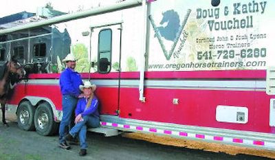 
Oregon horse trainers Doug and Kathy Vouchell  are pulling their 46-foot Sundowner three-horse living quarter trailer to the Ride the West Horse and Ranch Expo next weekend. 
 (Courtesy of Doug and Kathy Vouchell. / The Spokesman-Review)