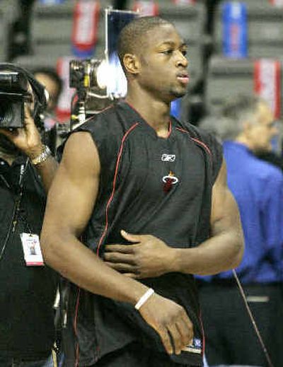 
Miami Heat guard Dwyane Wade wasn't able to go for Game 6. 
 (Associated Press / The Spokesman-Review)