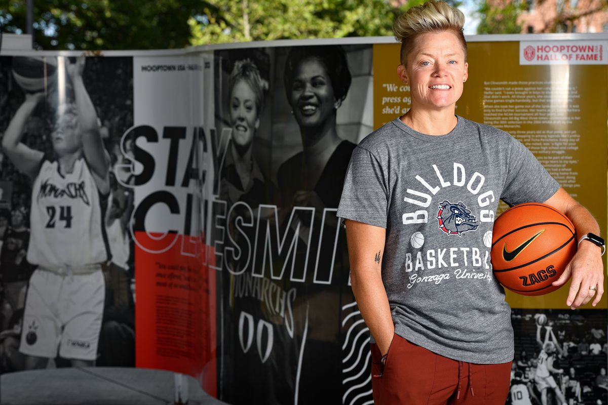 Gonzaga women’s basketball assistant coach Stacy Clinesmith poses for a photo at the Hooptown Hall of Fame on Monday at Riverfront Park.  (Tyler Tjomsland/The Spokesman-Re)