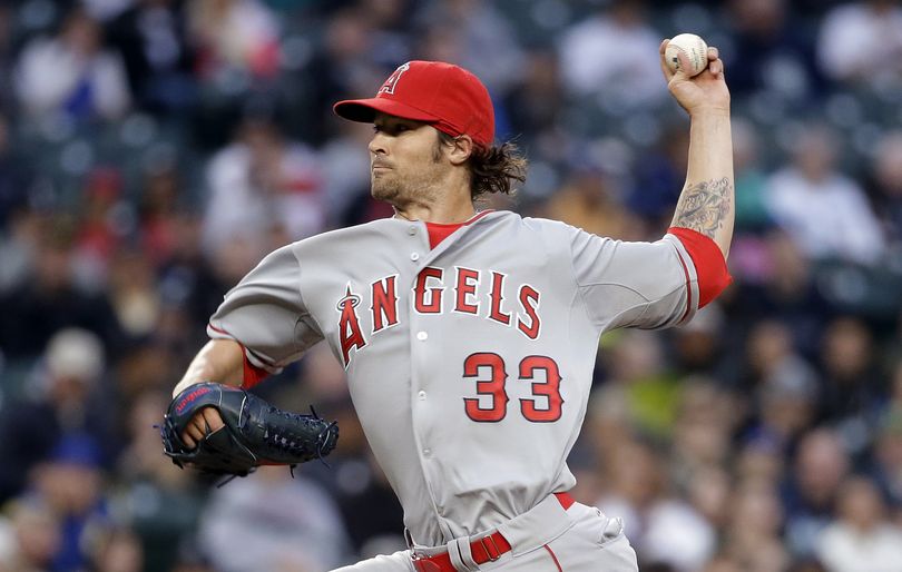 Los Angeles starter C.J. Wilson retired the final 17 batters he faced. (AP)