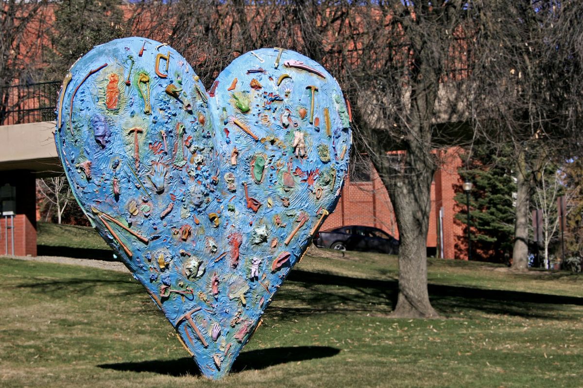 Artist Jim Dine’s “The Technicolor Heart” came with a price tag of $391,440 and is among more than $1 million in artwork on WSU’s Pullman campus.