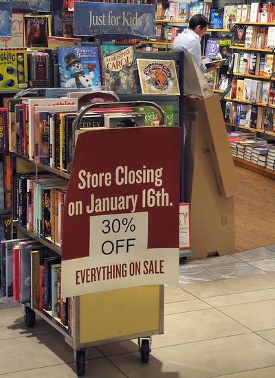 The B. Dalton bookstore in Laredo, Texas, is set to close.  (Associated Press)
