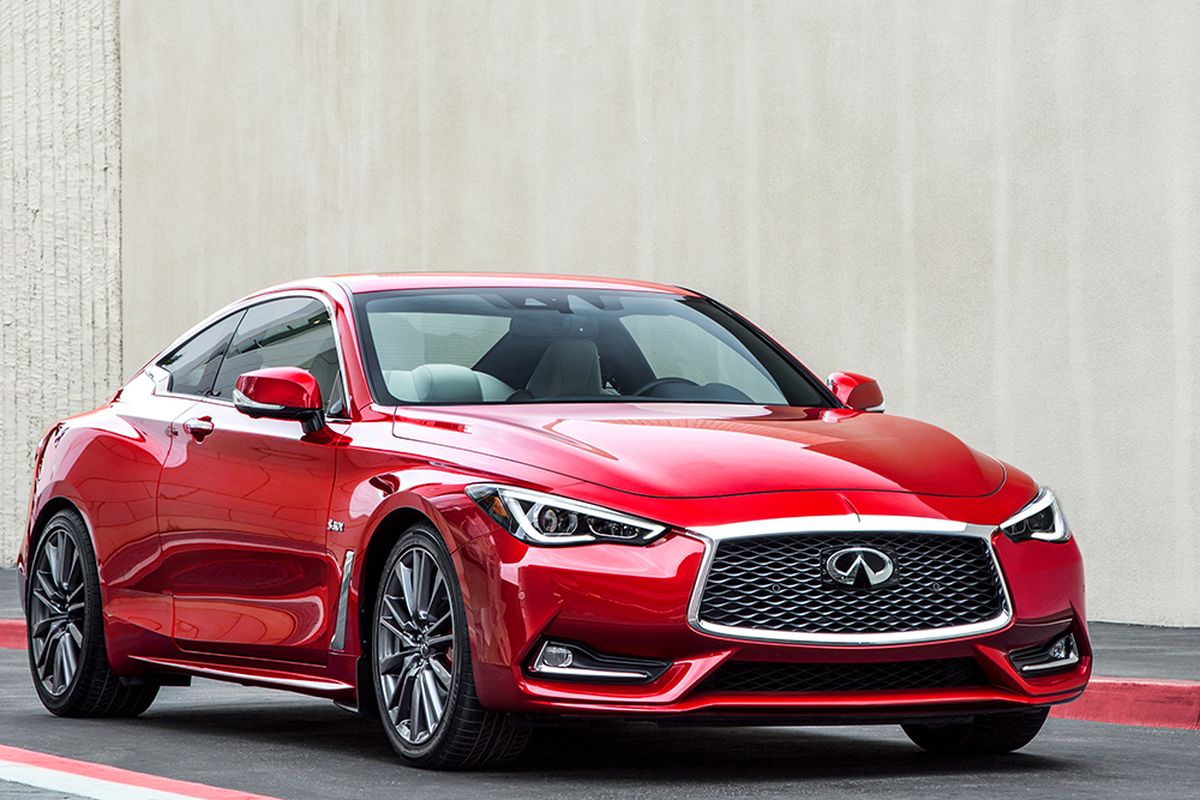 A fair amount drama is at play in the Q60’s crisp-yet-fluid character lines, fender blisters and swollen flanks. Here, Infiniti designers blend disparate elements into a confident, head-turning package.  (Infiniti)