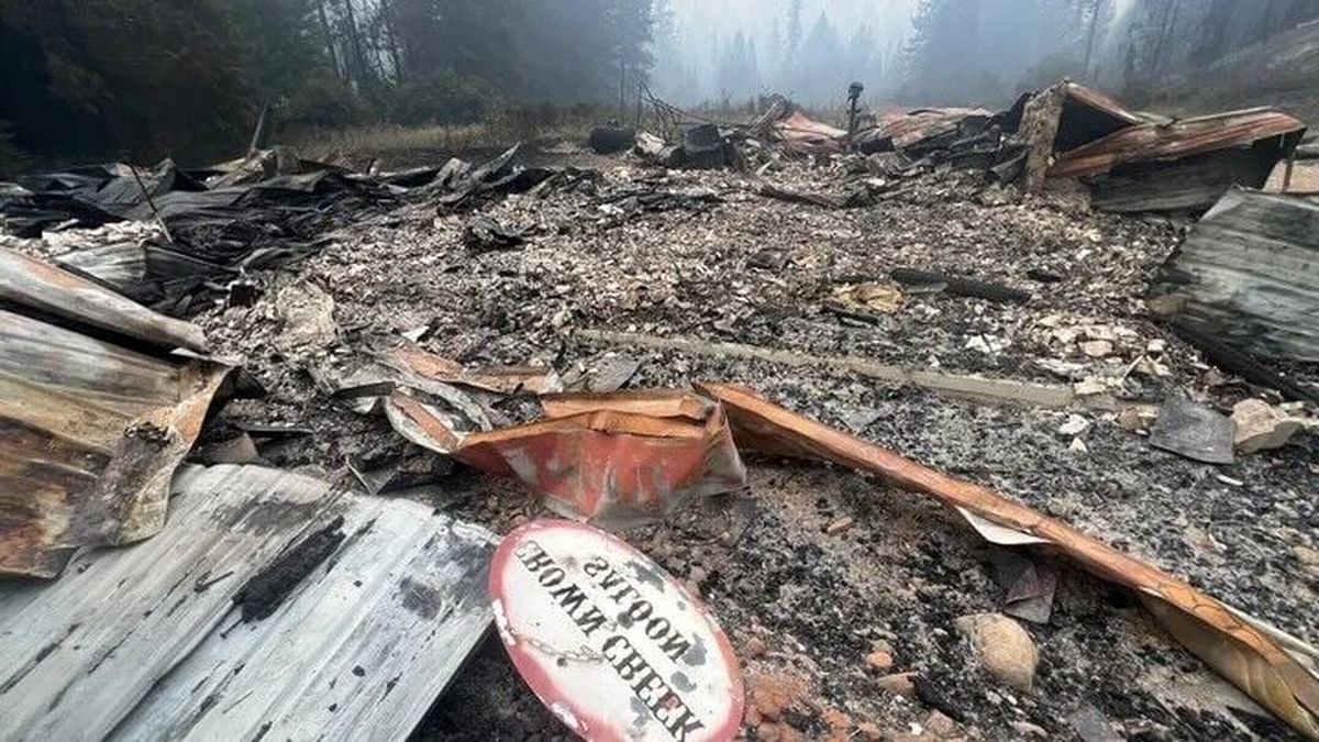 The Crown Creek Saloon was razed Tuesday as the Hope fire tore through the area near the town of Northport in Stevens County. (Photo from the Support Sally: Rebuild After the Hope Fire GoFundMe)