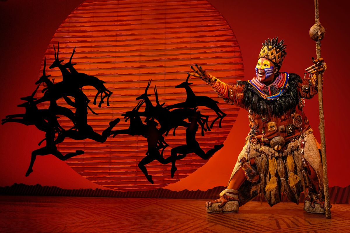Zama Magudulela as Rafiki in “The Lion King,” running through Feb. 15 at the First Interstate Center for the Arts.  (Courtesy of Matthew Murphy)