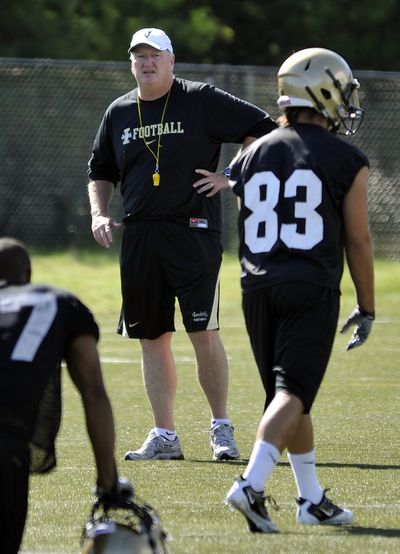 Idaho offensive line coach John McDonell is happy he has found his way back home. (Dan Pelle)