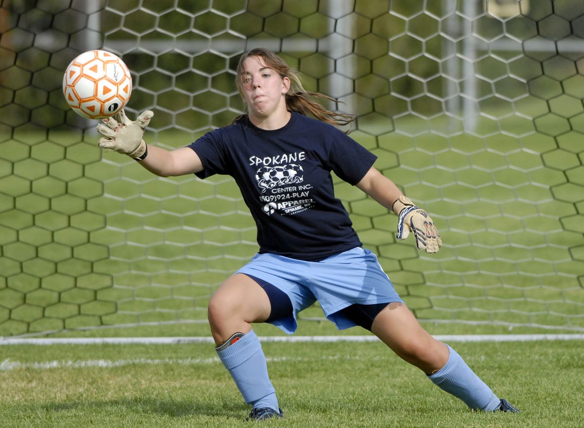 Talented West Valley High goal keeper Karina Carpenter played a large part in last years successful season and the Eagle’s trip to the state 3A final four.  (Photos by J. BART RAYNIAK / The Spokesman-Review)