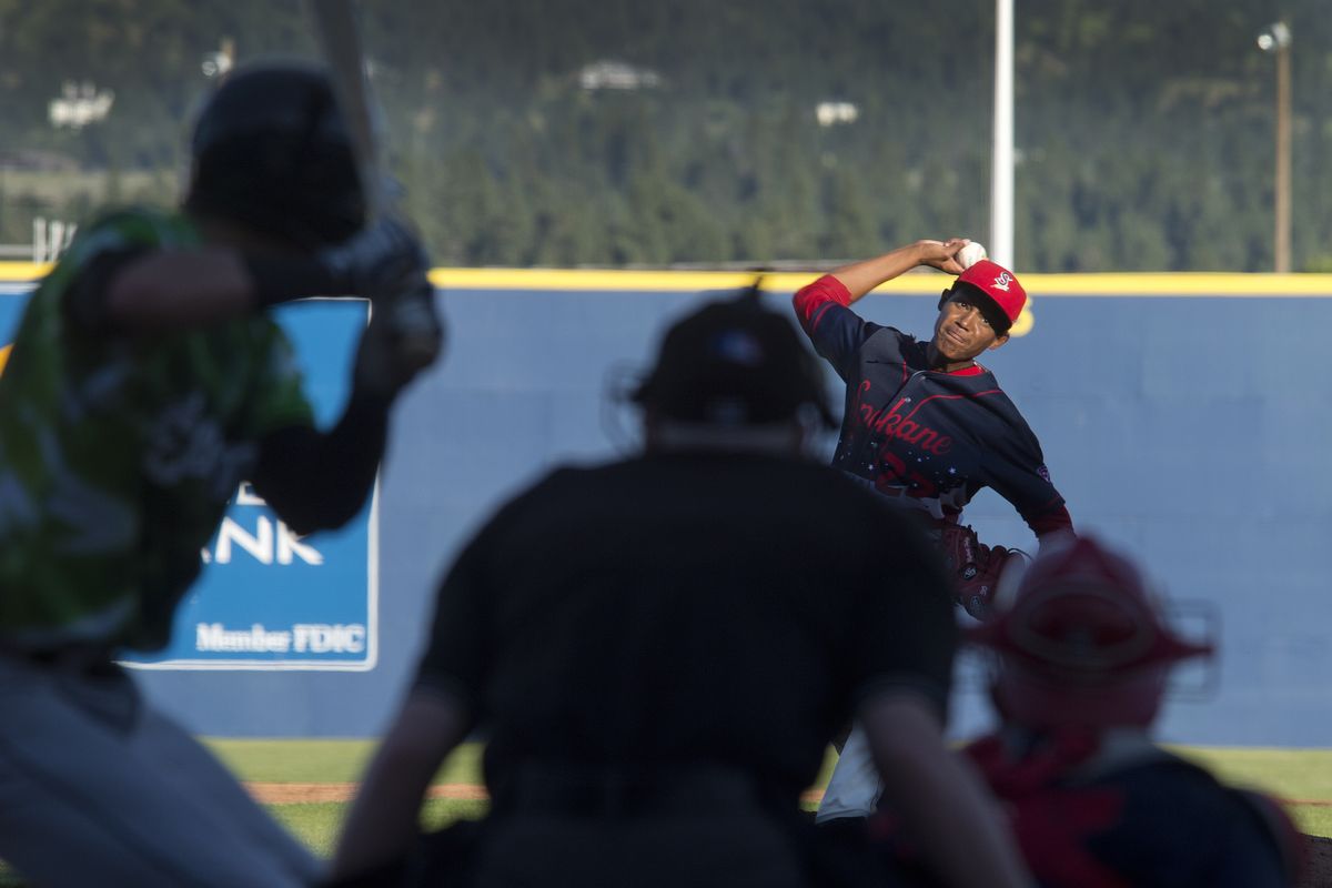 Indians starting pitcher Kelvin Vasquez delivers against Eugene. (Dan Pelle)