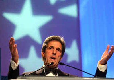 
Democratic presidential nominee Sen. John Kerry, D-Mass, speaks at the Hispanic Caucus Institute's 27th Annual Gala in Washington on Wednesday.
 (Associated Press / The Spokesman-Review)