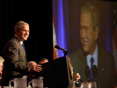 
President Bush speaks to the Conservative Political Action Conference in Washington, D.C., on Friday. Associated Press
 (Associated Press / The Spokesman-Review)