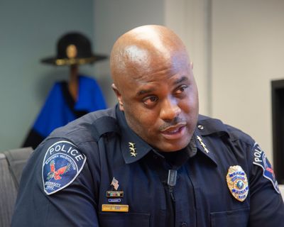 Since students moved into residence halls on Sept. 15, 2022, the Eastern Washington University Police Department has responded to three reports of sexual assault and two instances of sexual misconduct, said EWU Police Chief Jewell Day, photographed Sept. 3, 2020 in his office at the police headquarters on the EWU campus.  (Jesse Tinsley/The Spokesman-Review)